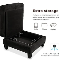 Kasin Gray Chenille Storage Ottoman