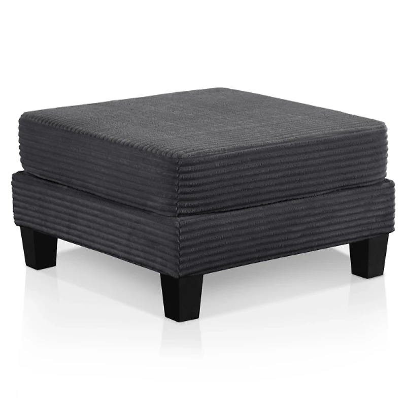 Kasin Gray Chenille Storage Ottoman