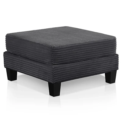 Kasin Gray Chenille Storage Ottoman