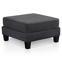Kasin Gray Chenille Storage Ottoman