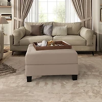 Colby Beige Boucle Storage Ottoman