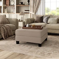 Colby Beige Boucle Storage Ottoman