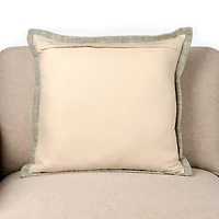 Sage Satin Stitch Trim Pillow