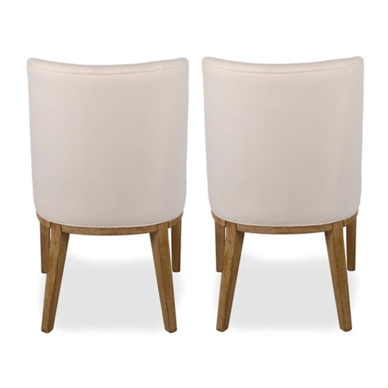 Capri Cream Upholstered Dining Chairs, Set of 2