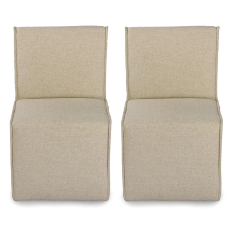 Kaelyn Cream Upholstered Dining Chairs, Set of 2