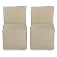 Kaelyn Cream Upholstered Dining Chairs, Set of 2