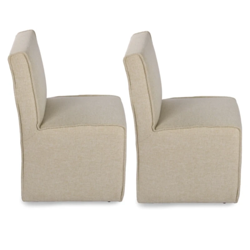 Kaelyn Cream Upholstered Dining Chairs, Set of 2