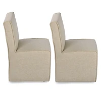 Kaelyn Cream Upholstered Dining Chairs, Set of 2