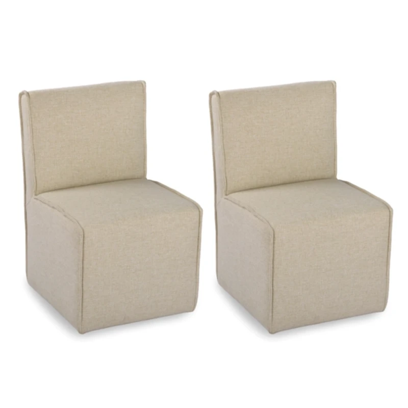 Kaelyn Cream Upholstered Dining Chairs, Set of 2