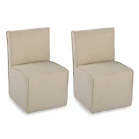 Kaelyn Cream Upholstered Dining Chairs, Set of 2