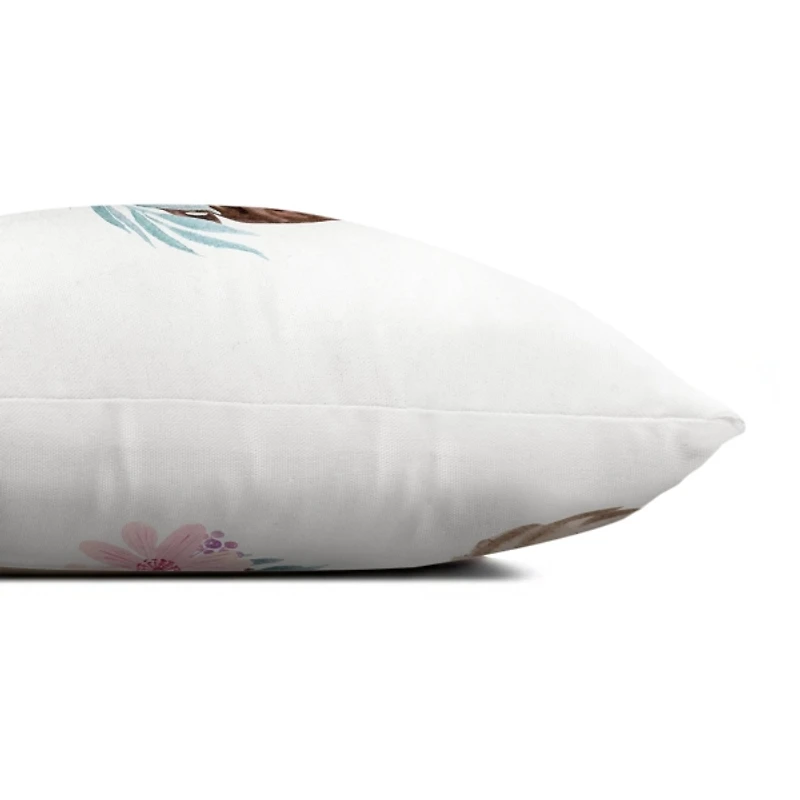 Sloth with Flower Crown Pillow