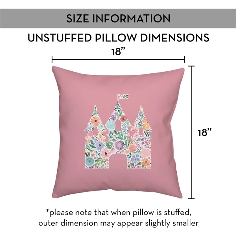 Pink Floral Castle Pillow