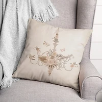 Ivory Floral Chandelier Pillow