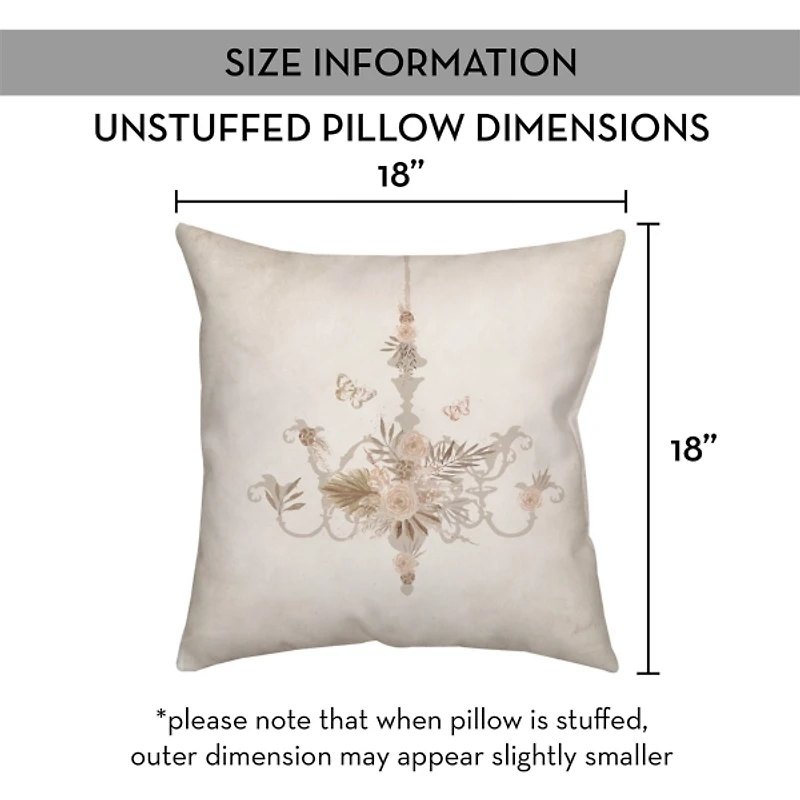 Ivory Floral Chandelier Pillow