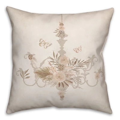 Ivory Floral Chandelier Pillow