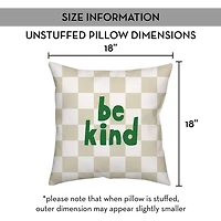 Green Be Kind Checkered Pillow