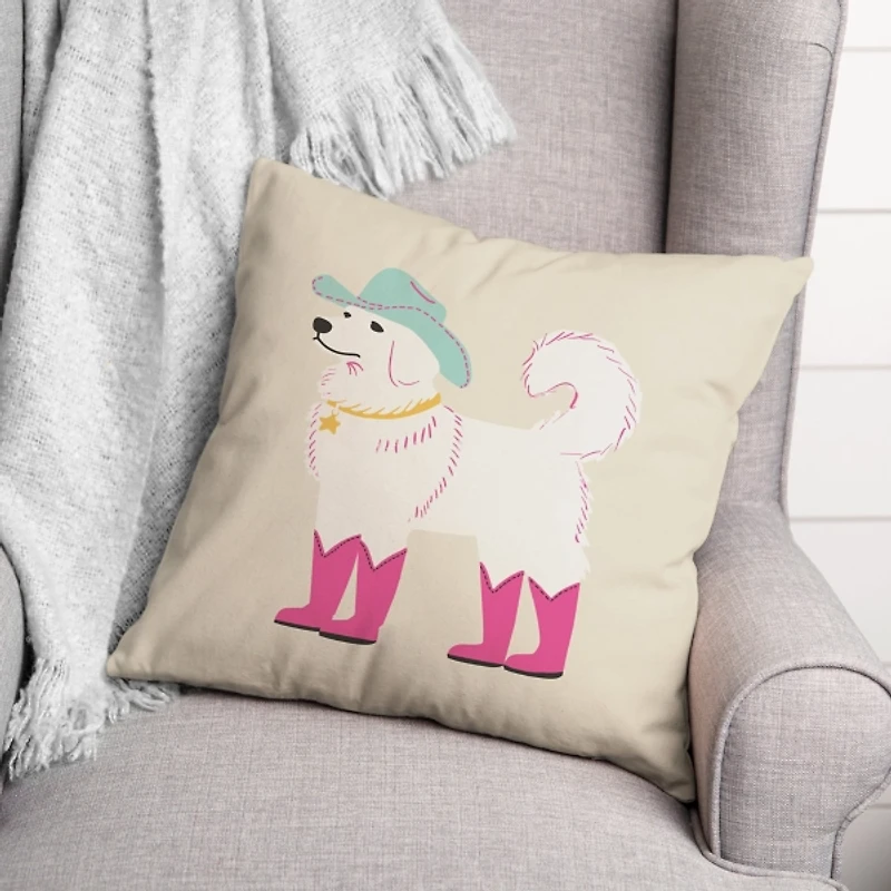 Ivory Cowgirl Doggie Pillow