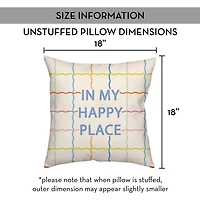 In My Happy Place Wavy Grid Pillow