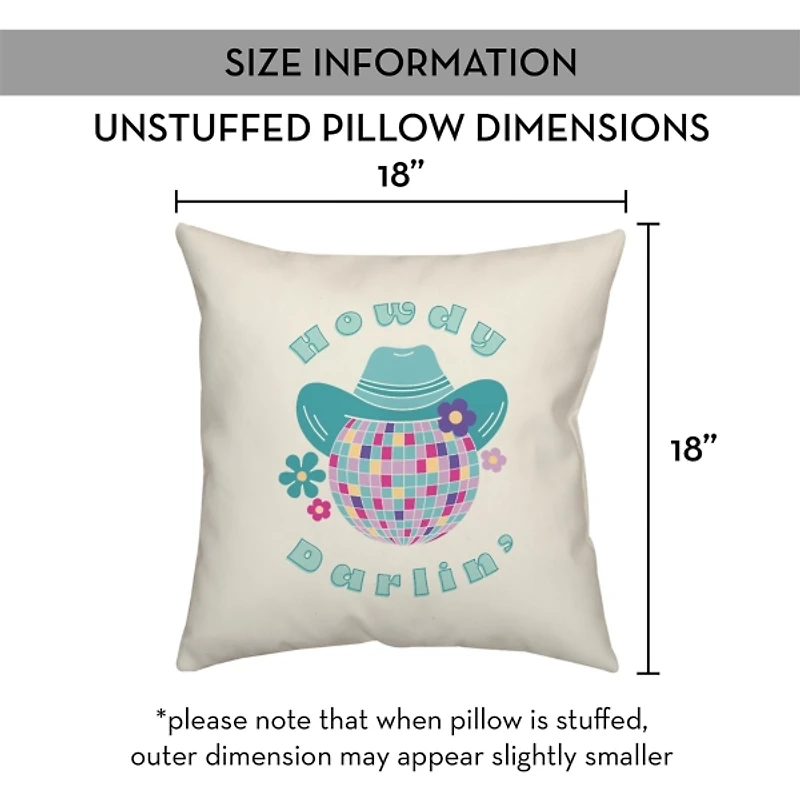 Howdy Darlin Disco Cowgirl Pillow