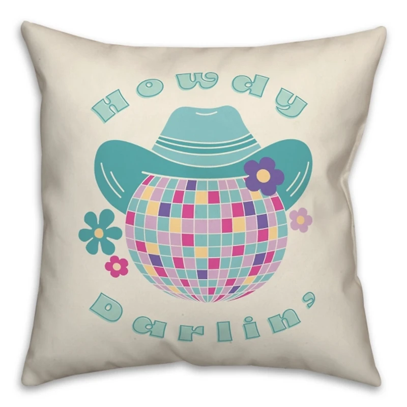 Howdy Darlin Disco Cowgirl Pillow