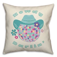 Howdy Darlin Disco Cowgirl Pillow