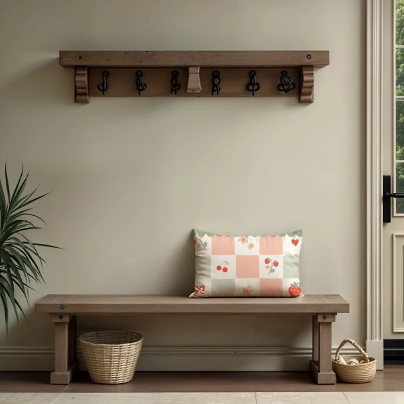 Checkerboard Cherries Lumbar Pillow