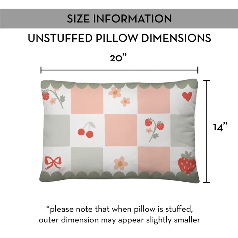 Checkerboard Cherries Lumbar Pillow