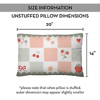 Checkerboard Cherries Lumbar Pillow