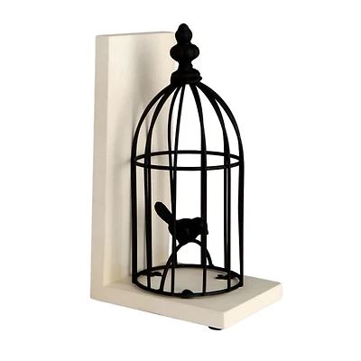 Black Metal Bird Cage Bookend