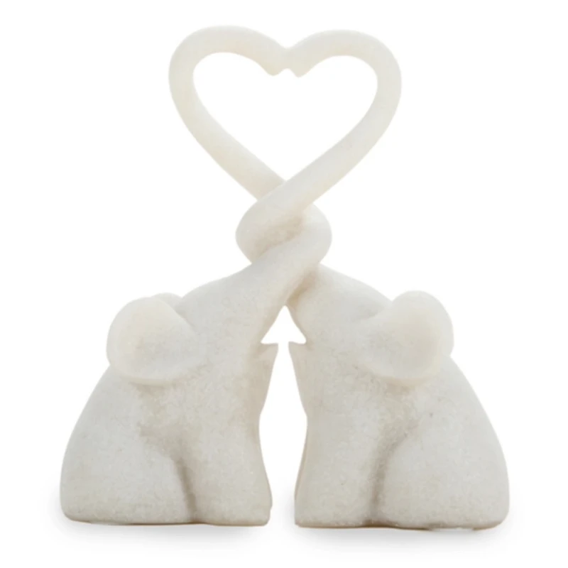 Faux Marble Elephant Heart Figurine