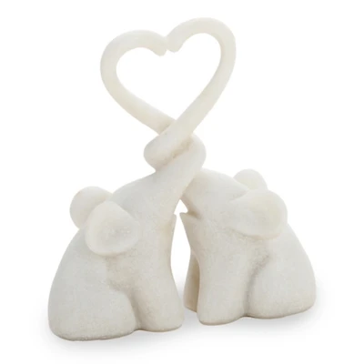 Faux Marble Elephant Heart Figurine