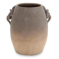 Brown Ombre Terracotta Vase with Braided Handles