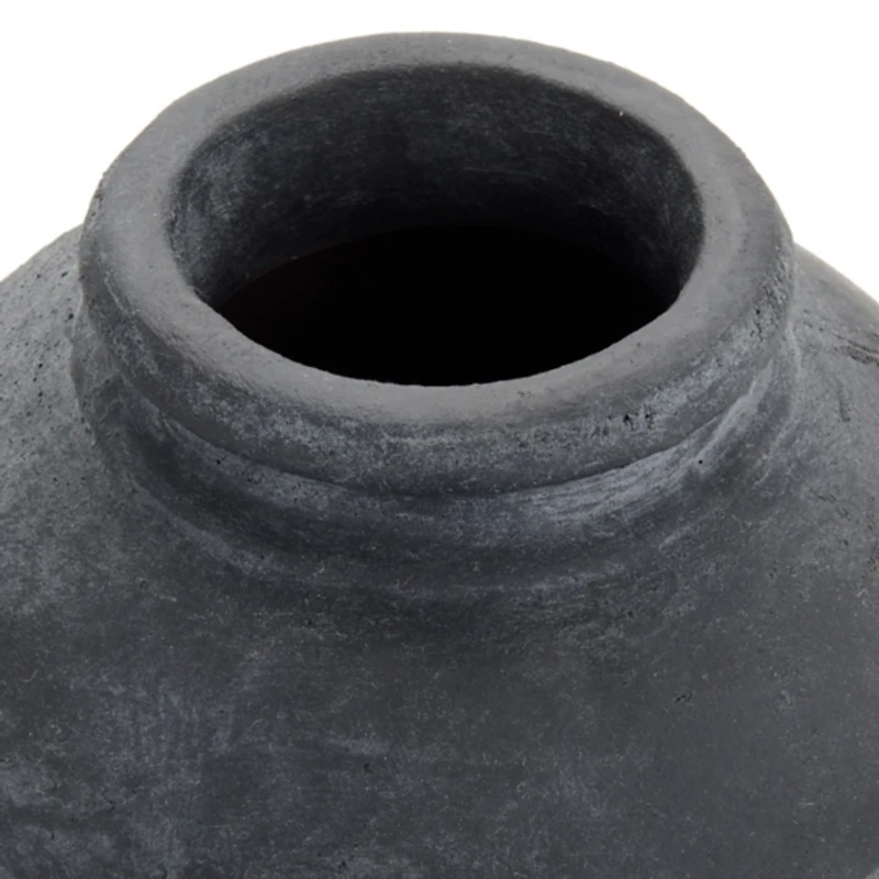Black Terracotta Vase, 13 in.