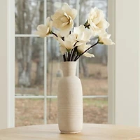Cream Fluted Terracotta Floor Vase