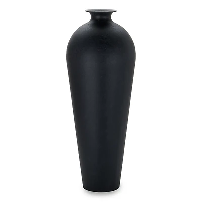 Matte Black Metal Floor Vase, 31 in.