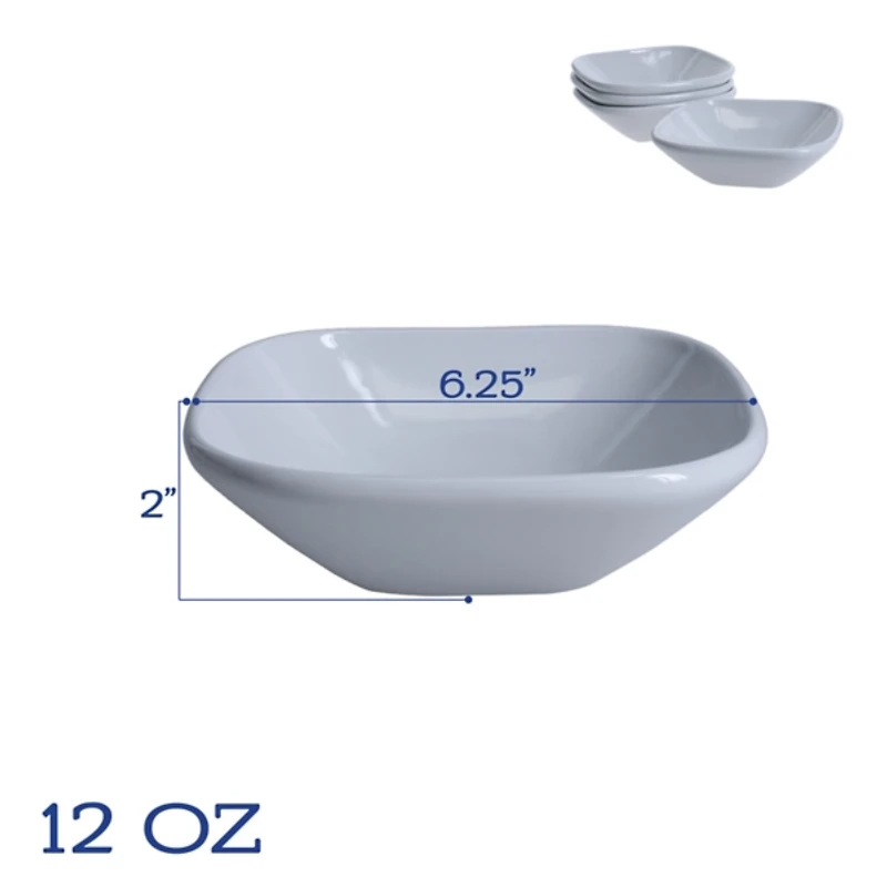 Alabaster Porcelain Cereal Bowls, Set of 4