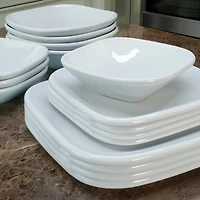 Alabaster Porcelain Square 16-pc. Dinnerware Set