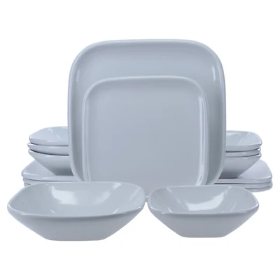 Alabaster Porcelain Square 16-pc. Dinnerware Set