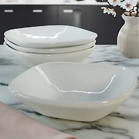 Alabaster Porcelain Dinner Bowls, Set of 4
