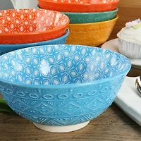 Toccata Colorful Stoneware Bowls, Set of 6