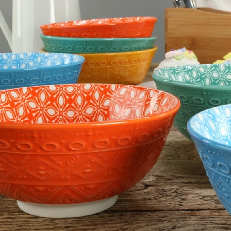 Toccata Colorful Stoneware Bowls, Set of 6