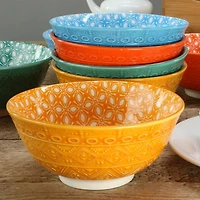 Toccata Colorful Stoneware Bowls, Set of 6
