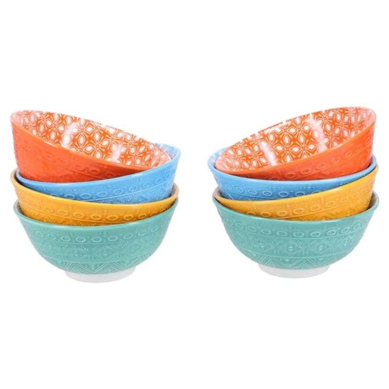 Toccata Colorful Stoneware Bowls, Set of 6