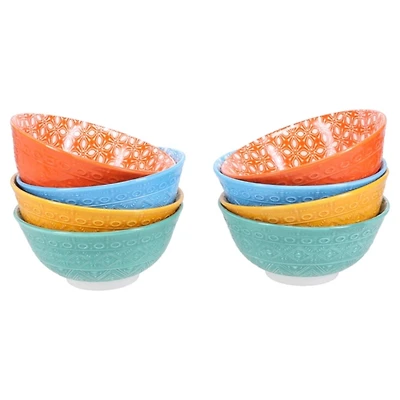 Toccata Colorful Stoneware Bowls, Set of 6