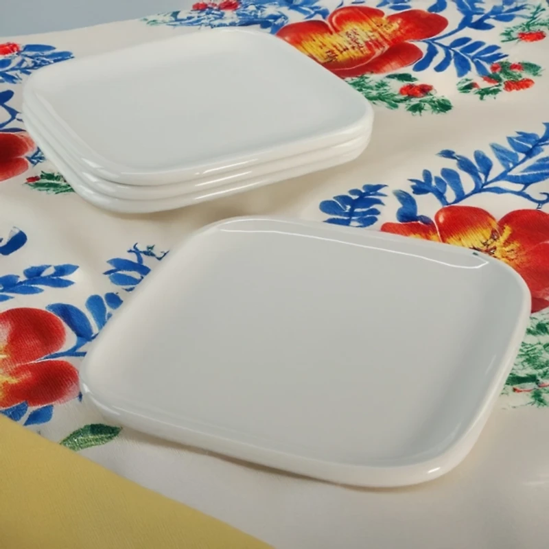 Alabaster Porcelain Salad Plates, Set of 4