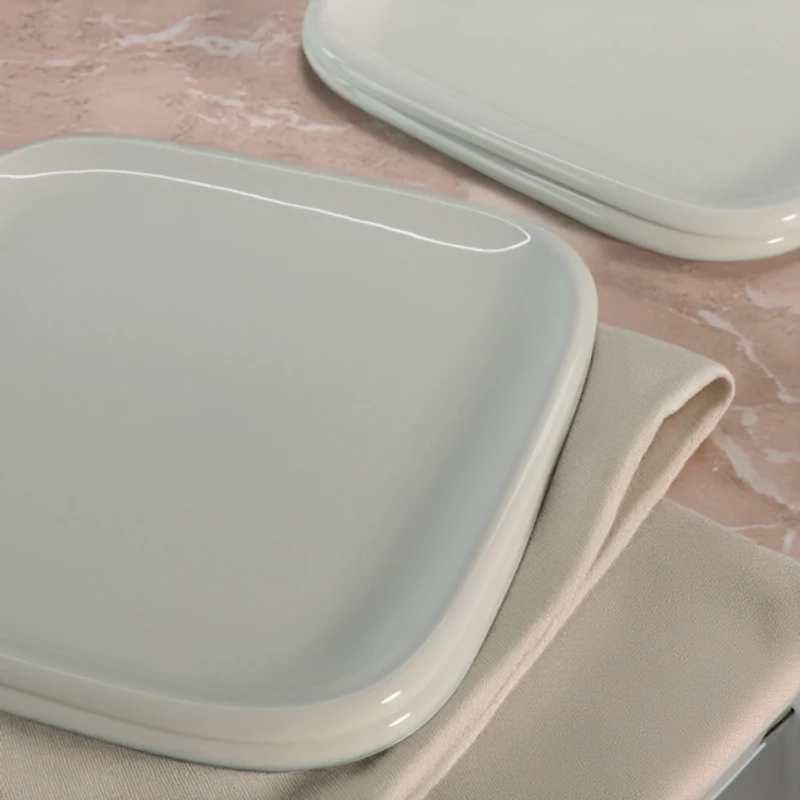 Alabaster Porcelain Salad Plates, Set of 4