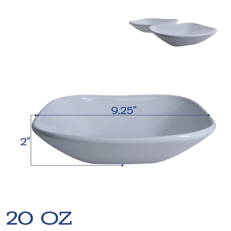 Alabaster Porcelain Serving Bowls, Set of 2