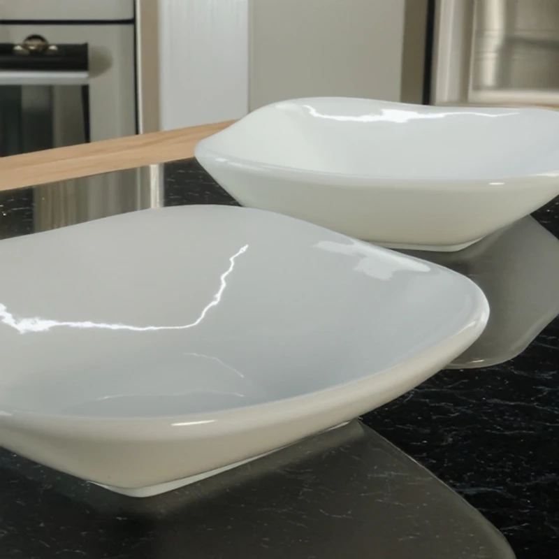 Alabaster Porcelain Serving Bowls, Set of 2