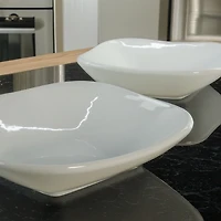 Alabaster Porcelain Serving Bowls, Set of 2