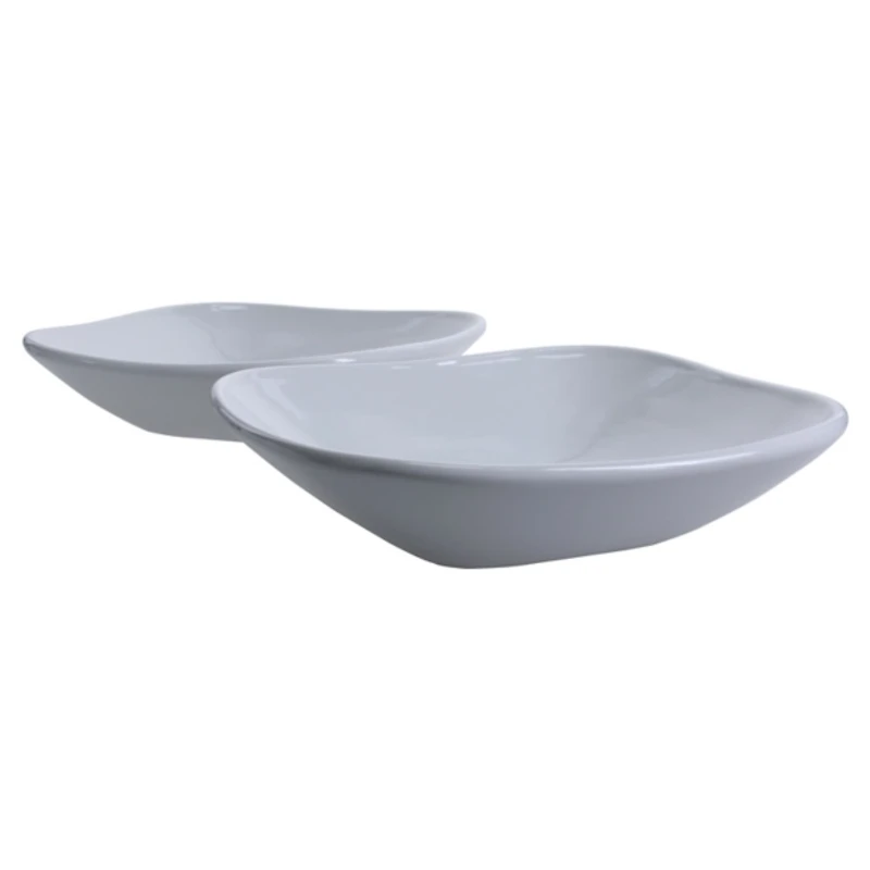 Alabaster Porcelain Serving Bowls, Set of 2